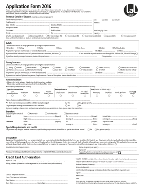 LAL Language Centres Application Form
