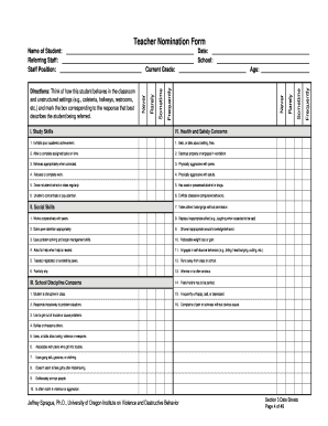 Teacher Nomination Form