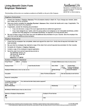 Living Benefit Claim Form