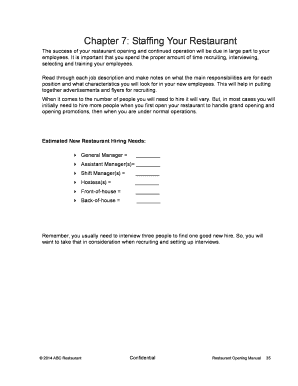 Restaurant Staffing Guide and Interview Form