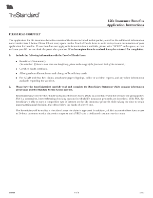 Standard Insurance Life Benefits Claim Form