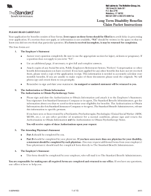 Employee Statement for Long Term Disability Benefits
