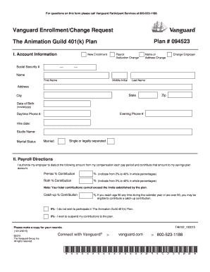 The Animation Guild 401(k) Plan Enrollment Form