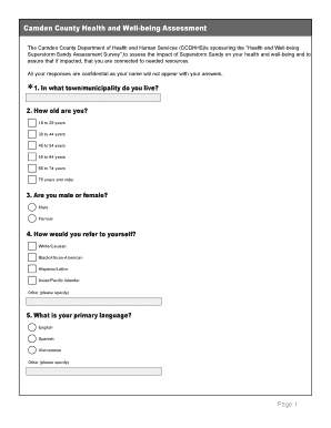 Camden County Health and Well-being Assessment