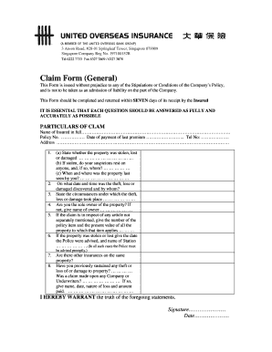 General Insurance Claim Form