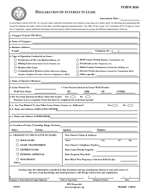 Declaration of Interest in Lease Form 200
