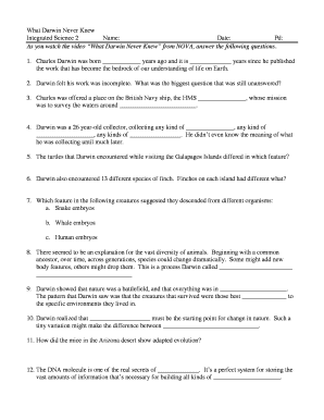 What Darwin Never Knew Worksheet