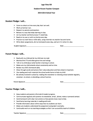 Student-Parent-Teacher Compact