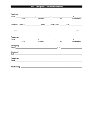 LVISD Employee Emergency Contact Form