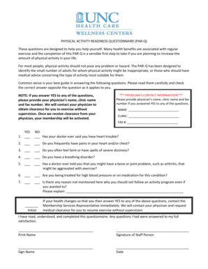 Physical Activity Readiness Questionnaire (PAR-Q)