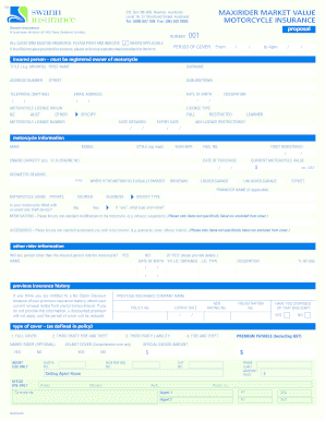 Motorcycle Insurance Proposal Form