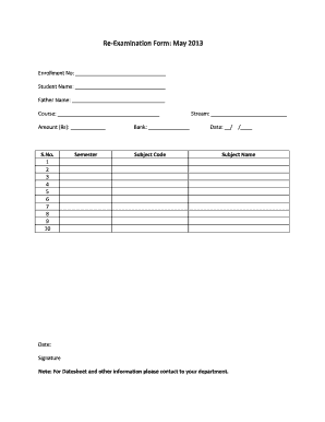 Re-Examination Form