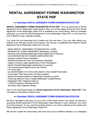 Fillable Online Rental agreement forms washington state pdf - tolianbiz Home Fax Email Print ...