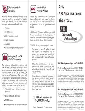 AIG Security Advantage Identity Theft Recovery Service