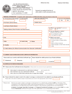 Florida Educator Certification Application