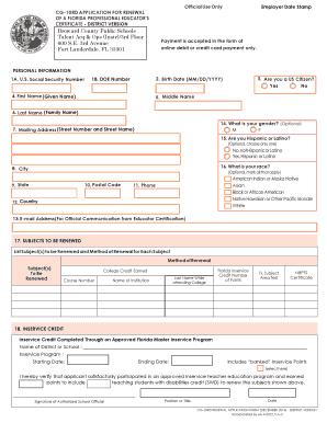 Florida Educator Certification District Renewal Application