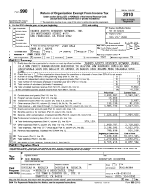 Form 990 2010 Tax Return