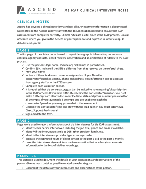 ICAP Clinical Interview Notes