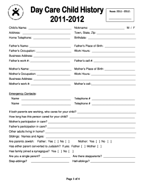 Child Information Form