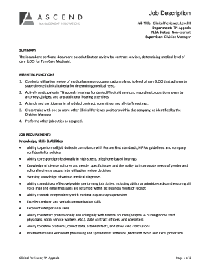 Clinical Reviewer Job Description