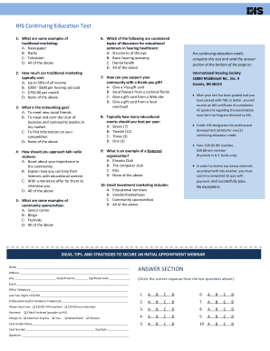 IHS Continuing Education Test