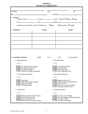 Virginia Physical Assessment Form