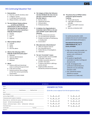 IHS Continuing Education Test