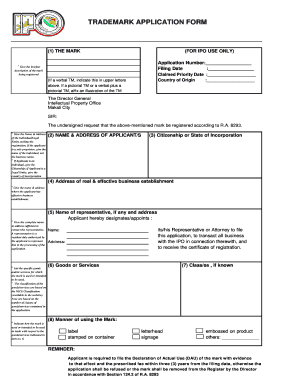 Trademark Application Form