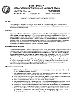 North Carolina Clinical Supervision Agreement