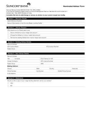 Nominated Adviser Form