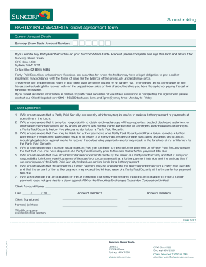 Partly Paid Security Client Agreement