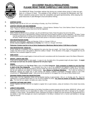 2013 Wisconsin Salmon Derby Rules and Registration