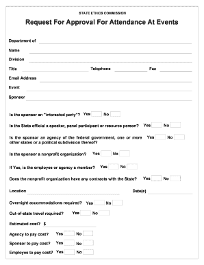 State Ethics Commission Event Approval Request