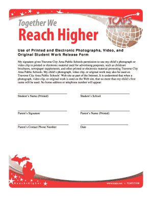 Traverse City Area Public Schools Media Release Form