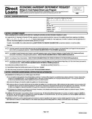 Economic Hardship Deferment Request Form