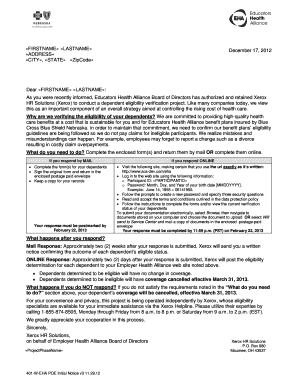 Dependent Eligibility Verification Form
