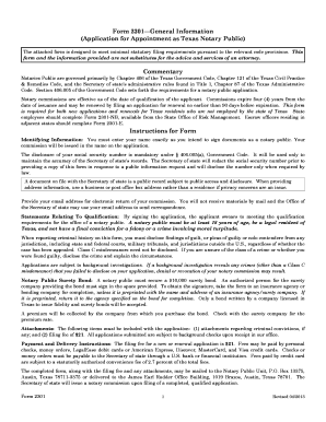 Texas Notary Public Application Form 2301