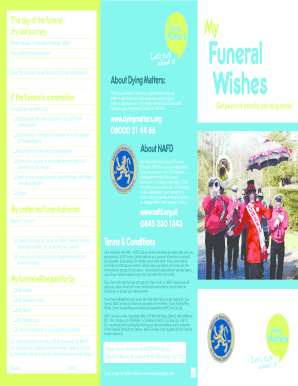 My Funeral Wishes Form