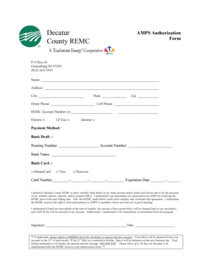 AMPS Authorization Form