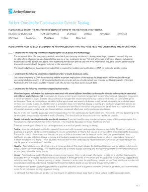 Patient Consent for Cardiovascular Genetic Testing