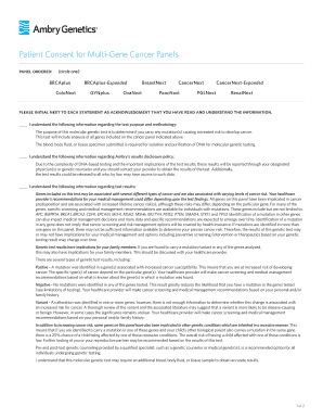 Patient Consent for Multi-Gene Cancer Panels