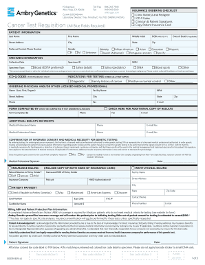 Cancer Test Requisition Form
