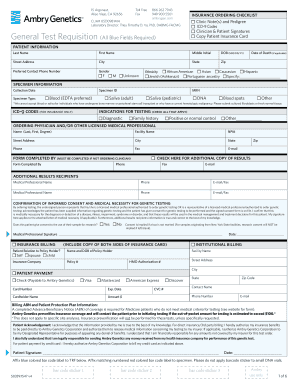 Ambry Genetics General Test Requisition