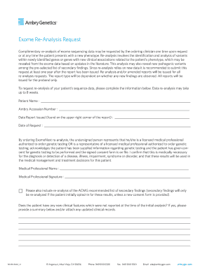 Exome Re-Analysis Request Form