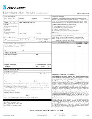 Exome Requisition Form - Proband