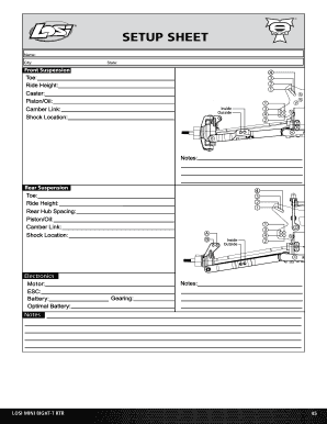 Electronics Setup Sheet