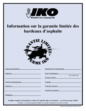 Garantie limitée des bardeaux d’asphalte IKO