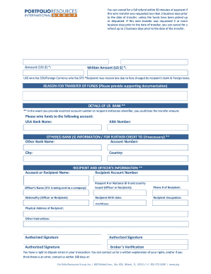 Wire Transfer Cancellation Policy
