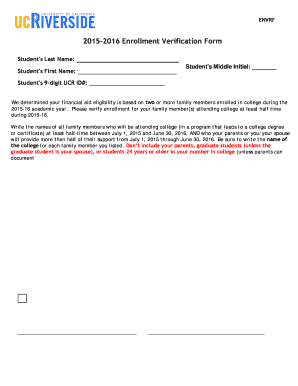 2015-2016 Enrollment Verification Form
