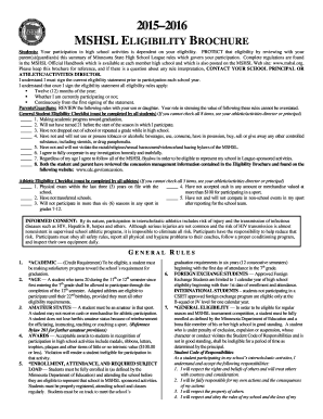 Minnesota High School League Eligibility Brochure